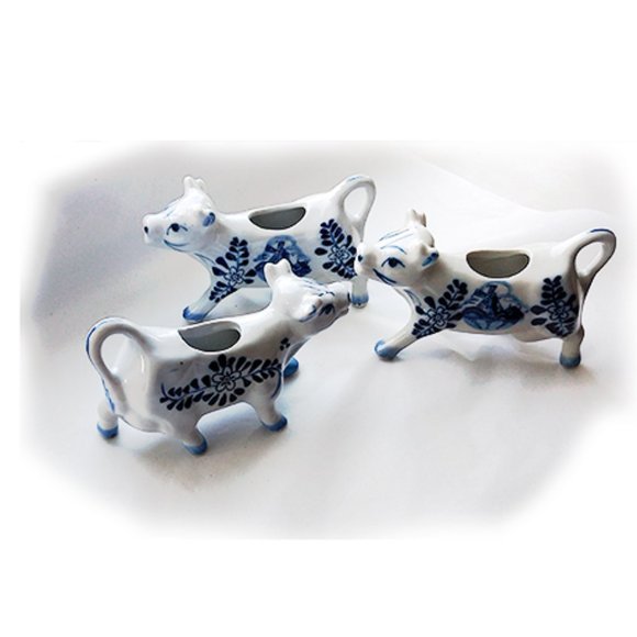 ONE Vintage Signed Delft Dutch Blue & White Cow Creamer Pitcher Kitchen - Picture 6 of 6
